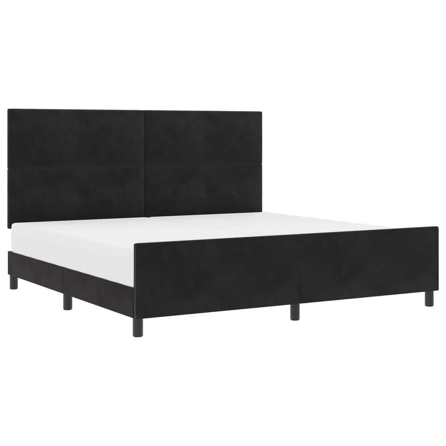 vidaXL Boxspringbett mit Kopfteil in Schwarz aus Samt, B/T/H: 200 x 200 x 128 cm - Bild 2