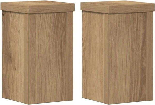 vidaXL Pflanzenständer 2er Set aus Holzwerkstoff in Artisan-Eiche, B/T/H: 10 x 10 x 18 cm, Braun - Bild 1