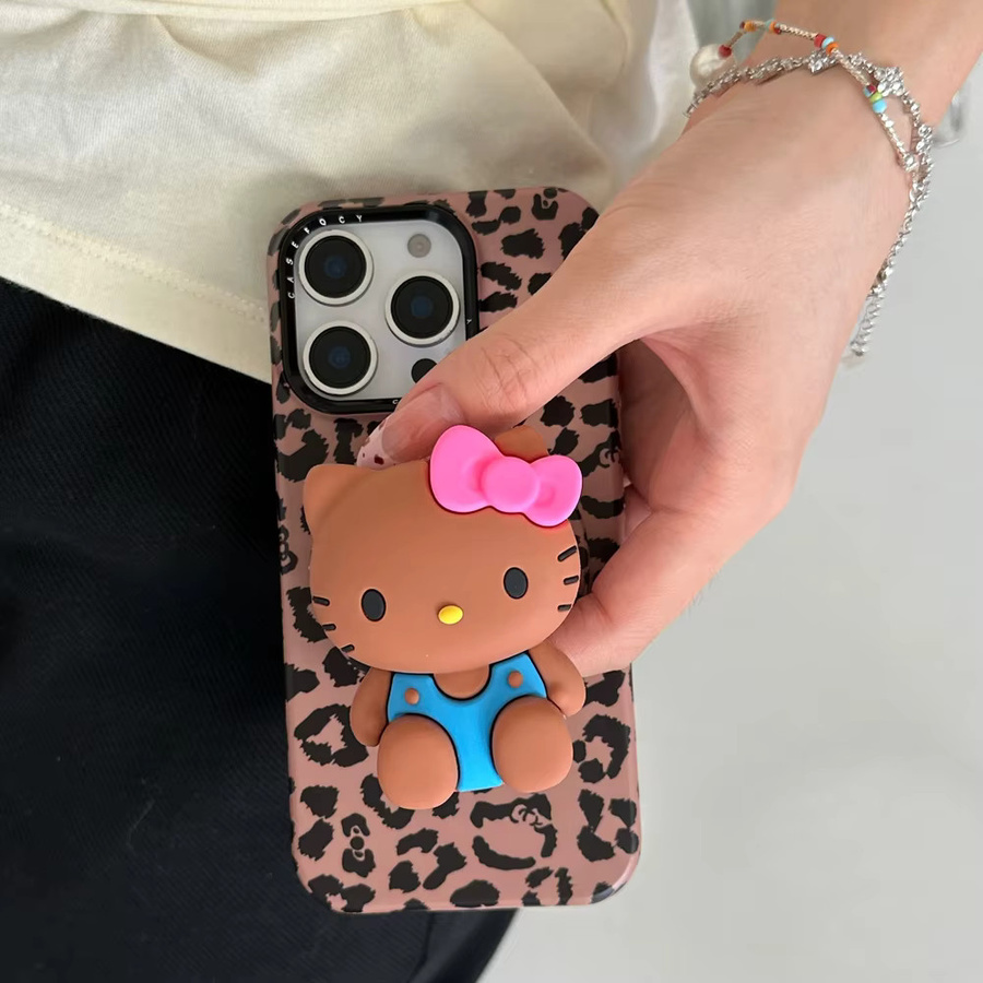 Sanrio Hello Kitty Handyhülle mit Leopardenmuster und MagSafe Wireless Charging für Apple iPhone 17 16 15 14 13 Pro Max, Multicolor - Bild 3