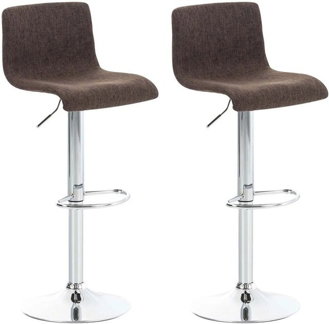 CLP 2er Set Barhocker Hover aus Stoff in Braun mit Chrom-Gestell, Höhe: 110 cm, Breite: 39 cm, Tiefe: 36 cm - Bild 1
