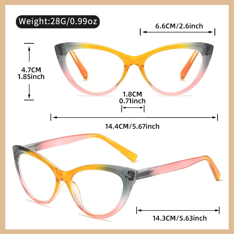 Oyalie Lesebrille Cat-Eye, Vollrand, transparent, multicolour - Bild 2