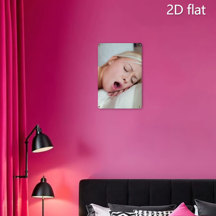 CIFBUY Aluminium-Wandkunst Yawning Lady Modernes Porträt in Mehrfarbig, Rechteckig, Breite: 30,0 cm, Höhe: 20,0 cm - Bild 3