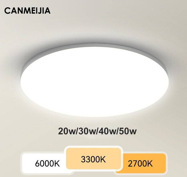CANMEIJIA Moderne LED-Deckenleuchte in Weiß, rund und dimmbar - Bild 1