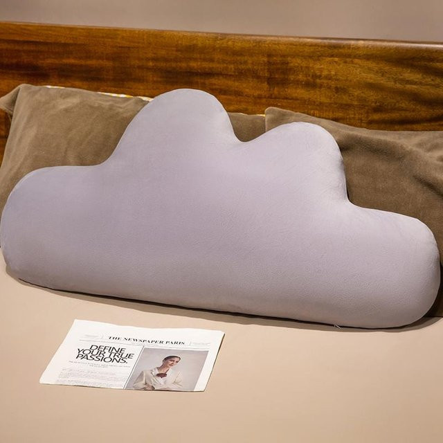 Riesen Wolken Plüschkissen in Grau, weiches wellenförmiges Dekokissen aus Polyester und Baumwolle, Breite: 100 cm - Bild 1