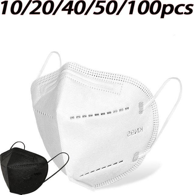 KN95-Masken in Schwarz und Weiß, 5-lagiges und atmungsaktives Design, staubdicht und langlebig - Bild 1