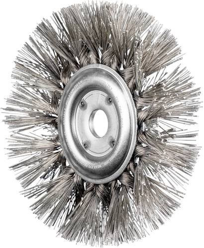 PFERD Rundbürste RBG gezopft aus Edelstahl-Diamant-Draht, Farbe Silber, Bohrung 22,2 mm, Durchmesser 190 mm, Korn 400 - Bild 1