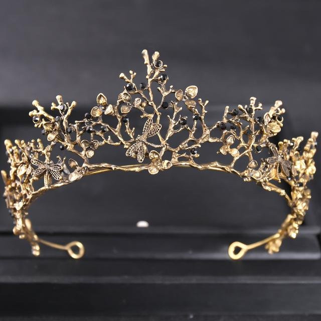 Wucifang Jewelry Tiara, Schwarz, Kristall, Schmetterling, Damen - Bild 1