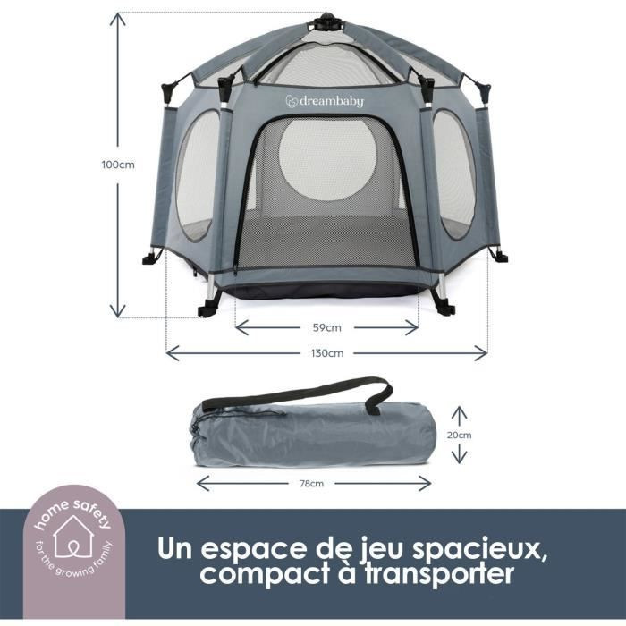Dreambaby Abenteuerpark Pop-Up Ballspielplatz mit UV-Schutz und Tragetasche, Grau, Durchmesser: 1,3 m, Höhe: 1 m - Bild 2