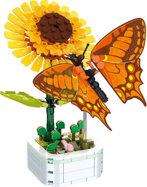hairun DIY Mini Schmetterling Insekt Topfpflanze Bonsai Blume, Baustein Figur, Kunststoff - Bild 1