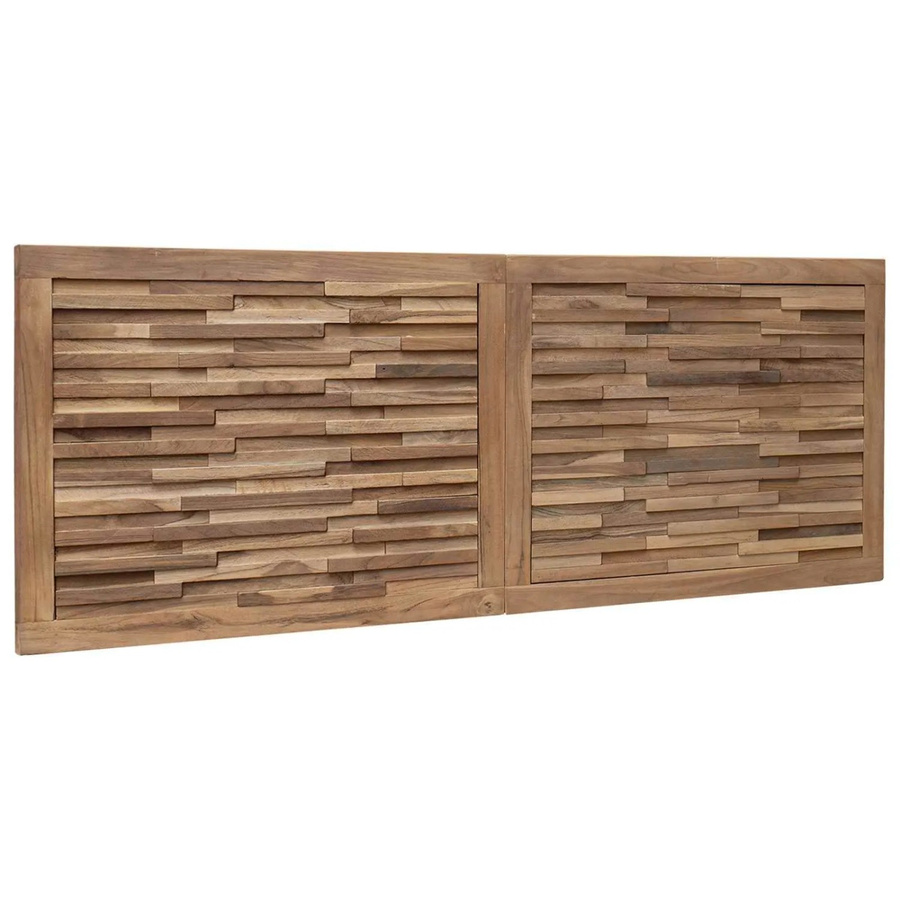 vidaXL Kopfteil Wandmontiert aus Massivholz Teak in Natur, Breite: 140 cm - Bild 2