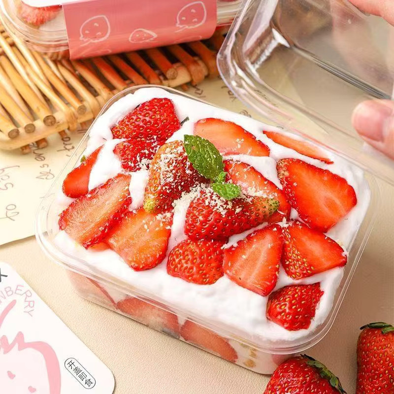 Transparente Einweg Kunststoff Boxen für Kuchen, Desserts und Obst zur Dessertverpackung - Bild 4