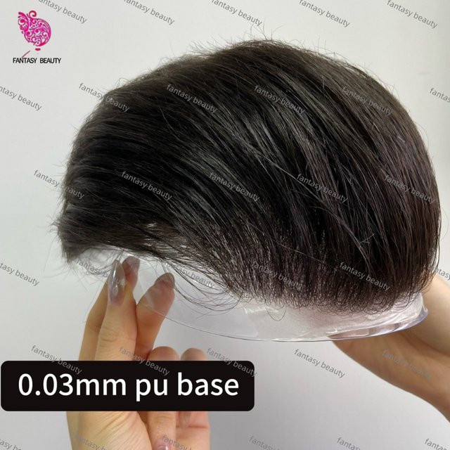 Fantasy Beauty Haarprothese für Herren, Schwarz Grau, Lockig, 30mm - Bild 1