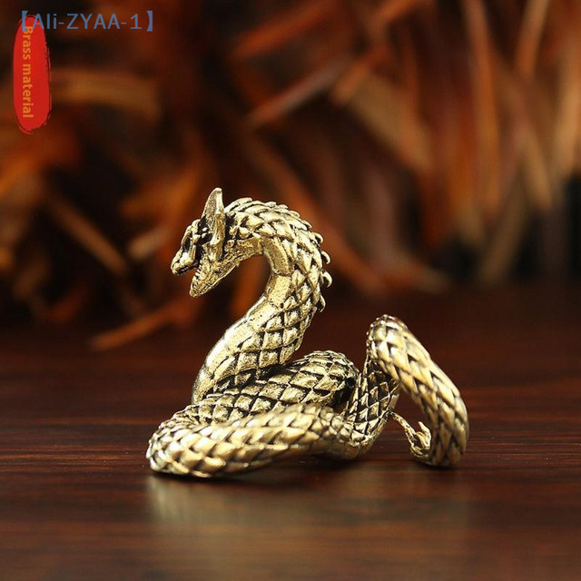 JETTING 3D-Drachen-Statue aus Metall in Gold mit beweglichen Gelenken als antikes Messing-Ornament für dein Büro oder die Heimdekoration - Bild 1