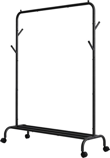 Songmics Kleiderständer Rollbar Schwarz H: 155 cm, B: 103,5 cm, T: 41 cm - Bild 1