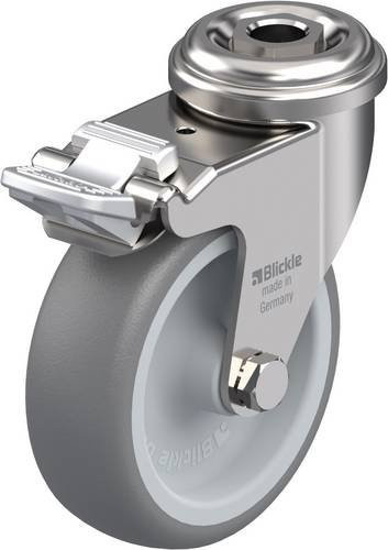 Blickle Lenkrolle mit Feststeller LRXA-TPA 75G-FI in Silber, Rad-Durchmesser: 75 mm, Tragfähigkeit: 75 kg, Edelstahl - Bild 1