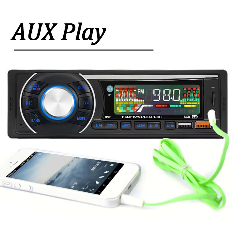HIPPCRON Autoradio 1DIN mit Bluetooth, FM Empfänger, MP3 Player und Dual USB, AUX sowie TF Karte, Schwarz - Bild 4