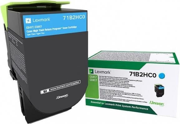 Original Lexmark Toner Cartridge 71B2H Cyan für CX417de Laserprinter - Bild 1