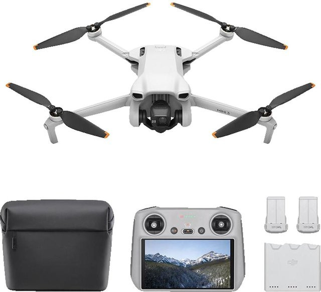 DJI Mini 3 Fly More Combo Quadrocopter in Grau mit RC-Fernsteuerung, 12 MP und 4K UHD - Bild 1