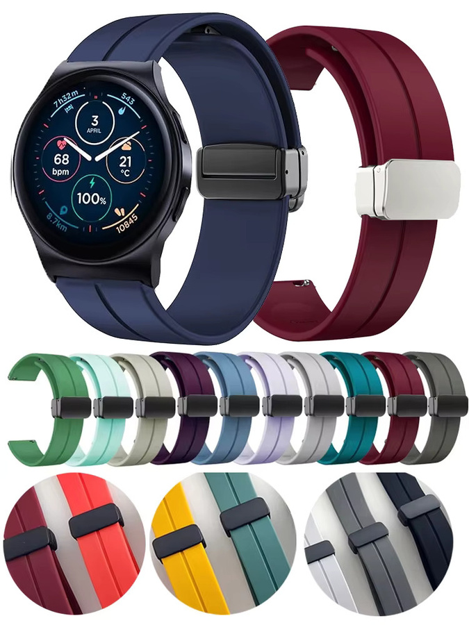 Motorola Uhrenarmband Silikon, Magnetische Schnalle, Schwarz, Unisex - Bild 4