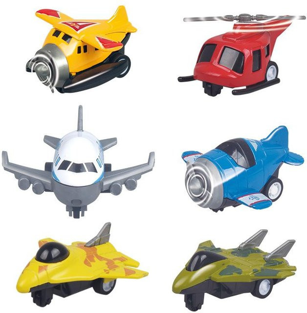 Linyi toy car Legierung Cartoon Rückziehfahrzeug, Passagierflugzeug, Simulationsjäger, Hubschrauber, Modellauto, ab 2 Jahren - Bild 1