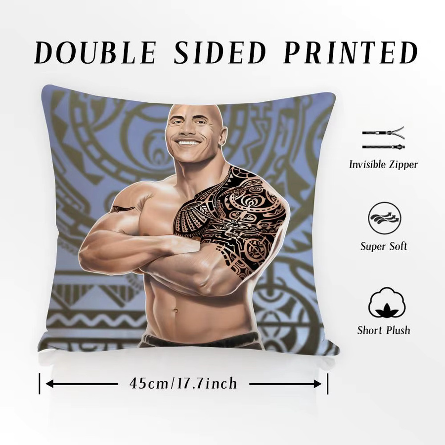 Kissenbezug The Rock Face America Dwayne Johnson, Mehrfarbig und Schwarz, B/T/H: 30 x 30 x 30 cm - Bild 5