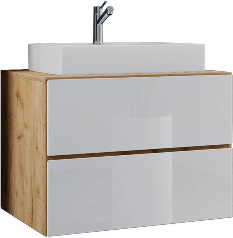 VCM Badmöbel Set Lendas 2-teilig in Beige mit Keramik-Waschbecken und Unterschrank mit Schubladen B/T/H: 80 x 51 x 51 cm - Bild 2