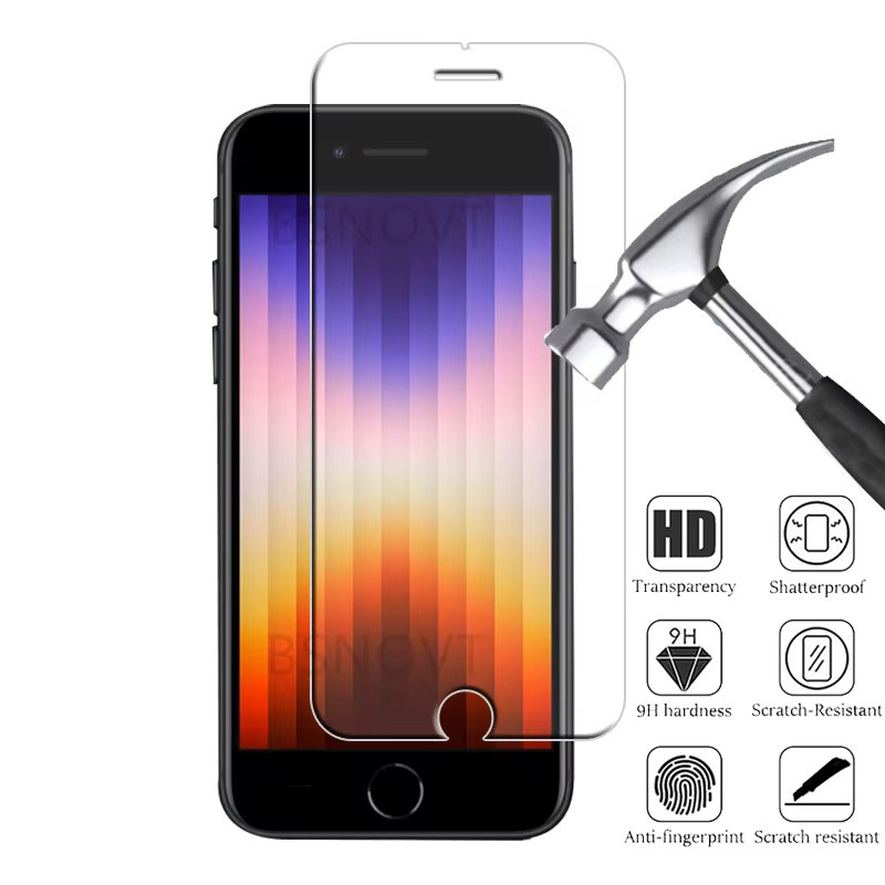 BSNOVT Displayschutzfolie aus Glas für iPhone SE 2022, 2020, 7, 8 und 8 Plus, 9H HD Clear, transparent - Bild 3