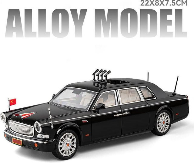 Linyi Toy Car Hongqi L5 Legierung Limousine, Auto Modell, 1:24, Metall, mit Licht und Sound, ab 18 Jahren - Bild 1
