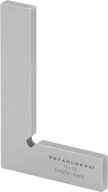 STAHLWERK Flachwinkel 90 Grad aus rostfreiem Edelstahl in Silber, B/H: 75 x 50 mm, DIN 875/1 - Bild 1