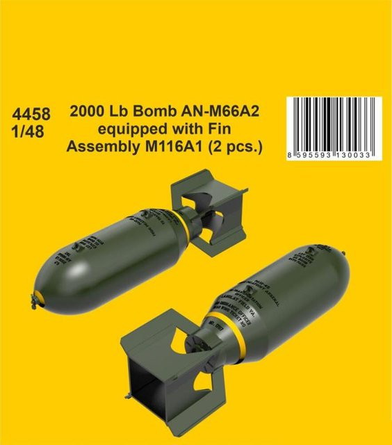 CMK 2000 Lb Bomb AN-M66A2 equipped with Fin Assembly M116A1, Modell, 1:48, 2-teiliges Set - Bild 1