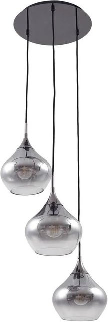 Lucande Pendelleuchte Jarven 10030103 Modern, 3-flammig, Alu-grau und Glas transparent, E27 - Bild 1