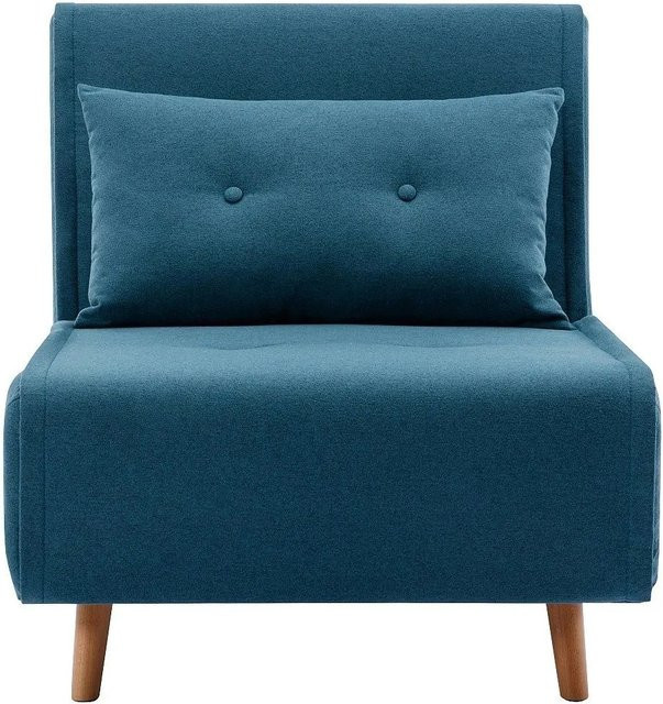 Vente-unique Schlafsessel Uribia in Blau mit Schlaffunktion und Stoffbezug, Breite: 77,5 cm - Bild 1