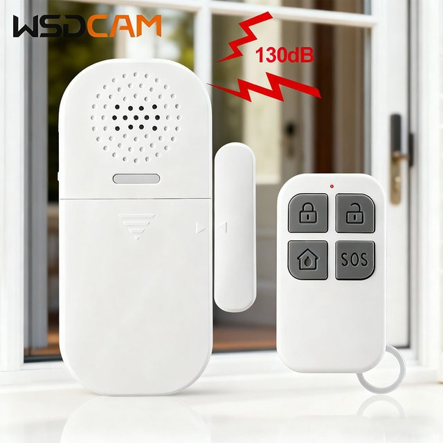 WSDCAM Tür- und Fenstersensor-Alarm in Weiß mit 130 dB Diebstahlschutz und magnetischem Sensor für Kindersicherheit und Einbrecherwarnung - Bild 1