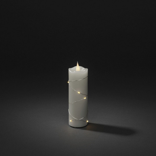Konstsmide LED-Echtwachskerze Weiß mit 3D-Flamme und Timer, Höhe: 15,2 cm, Durchmesser: 5,0 cm - Bild 3