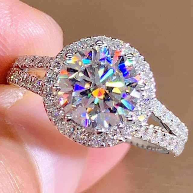 Cavaliers Ring, Silber, Diamant, Zirkonia, Damen - Bild 1