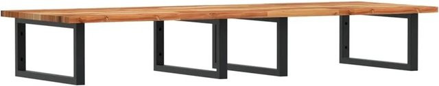 vidaXL Waschbeckenregal zur Wandmontage aus Stahl und geöltem Akazienholz in Schwarz und Braun - Bild 1