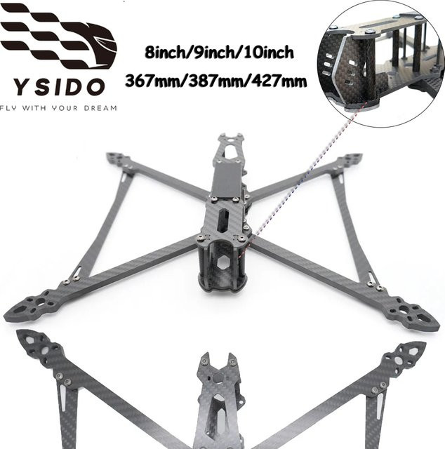 Mark4 V2 Carbonfaser-Rahmenset für FPV Freestyle RC Racing Drohnen in Schwarz, Radstand: 367mm, 387mm oder 427mm - Bild 1