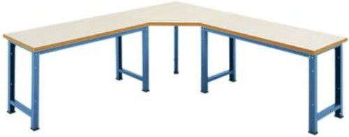 Manuflex WP1419.5007 Fünfeck-Verkettungselement PROFI mit Kunststoffplatte in Brillantblau (RAL 5007) für Tischtiefe: 70 cm - Bild 1