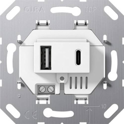 Gira USB-Steckdose Einsatz mit USB-A und USB-C in Weiß - Bild 1