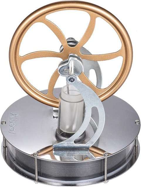 Aibecy Niedrigtemperatur-Stirlingmotor-Motormodell, Bausatz, Gold, Metall - Bild 1