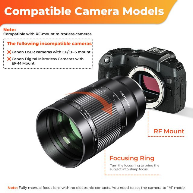 Lightdow Foldback Prime Objektiv f/5,6, 240 mm, Schwarz, für Canon EF, Nikon Z und Sony E Mount - Bild 1