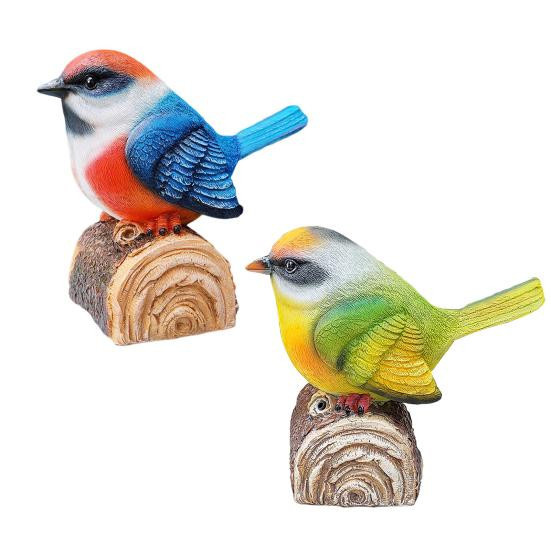 Dekoratives Vogelornament von Amusedly in Blau mit lichtausgelöstem Vogelgeräusch aus Harz - Bild 6
