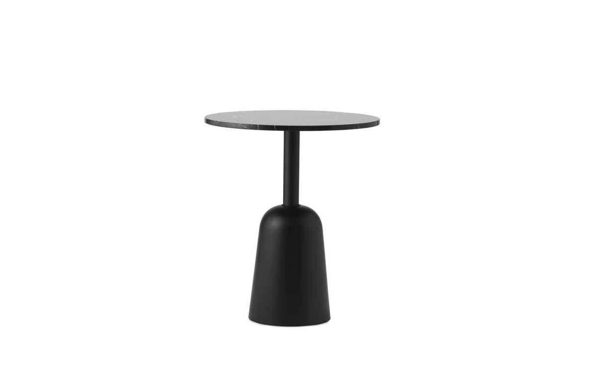 Normann Copenhagen Turn Couchtisch Schwarz Matt mit drehbarer Platte und höhenverstellbarer Säule, Höhe: 66,5 cm - Bild 2