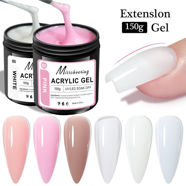 Misscheering Nagelverlängerungsgel, Milky White, 150g, Glänzend - Bild 1