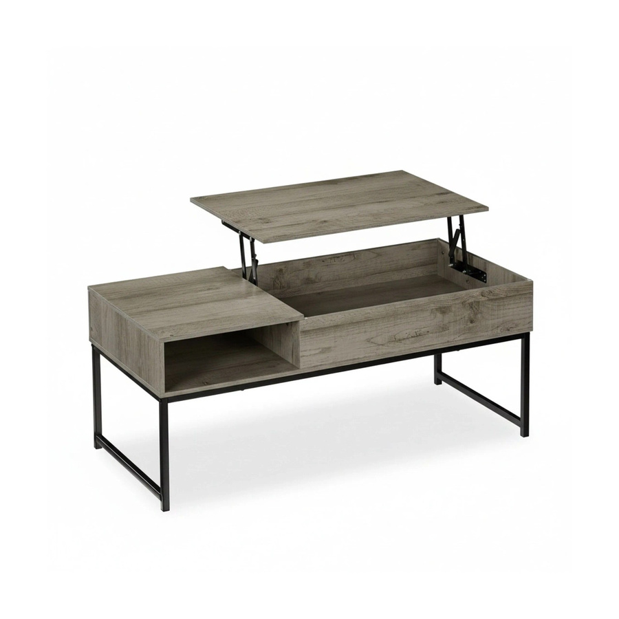 Relaxdays Couchtisch modern in Schwarz mit aufklappbarer Platte und Höhenverstellbarem Lift-Mechanismus, B/T/H: 110 x 45 x 50 cm - Bild 2