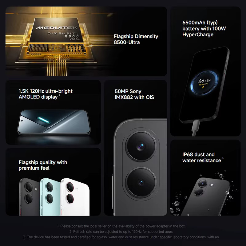 Xiaomi POCO X8 Pro Smartphone Black mit 6,59 Zoll Display, Dimensity 8500-Ultra, 6500 mAh Akku und 50MP Sony IMX882 Sensor mit OIS - Bild 2