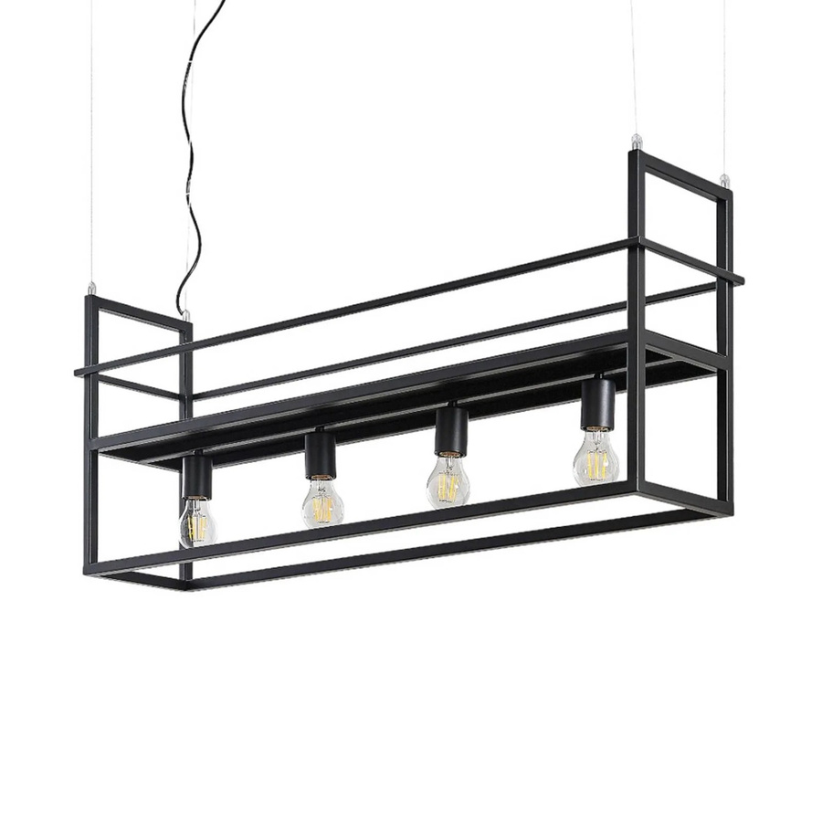 Lindby Pendelleuchte Grisela Modern, 4-flammig, Schwarz, Metall, E27 - Bild 2