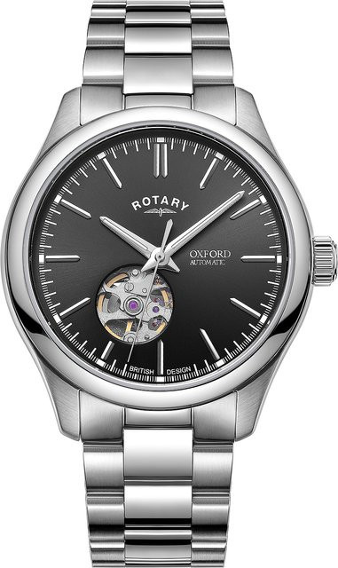 Rotary Automatik Herrenuhr, Edelstahl, Schwarz, 40 mm, 5 ATM - Bild 1