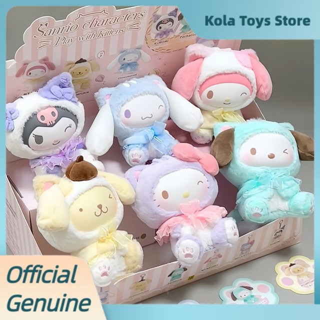 Sanrio Play With Kittens Serie Mystery Box mit Hello Kitty, Kuromi und Melody als Sammelfiguren und Anhänger-Puppen - Bild 1