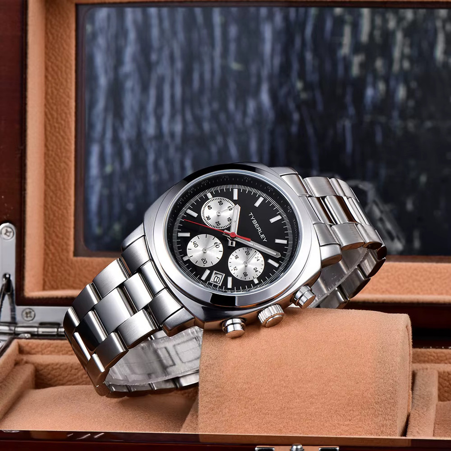 PAGANI DESIGN Chronograph, Quarz, Edelstahl, Schwarz, Herren - Bild 2